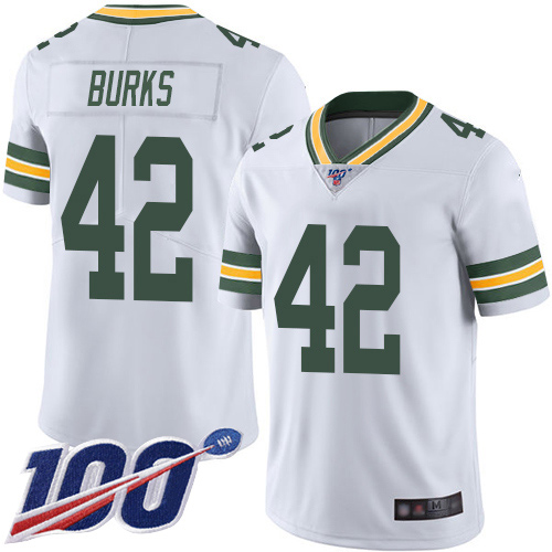 Green Bay Packers Limited White Men #42 Burks Oren Road Jersey Nike NFL 100th Season Vapor Untouchable->youth nfl jersey->Youth Jersey